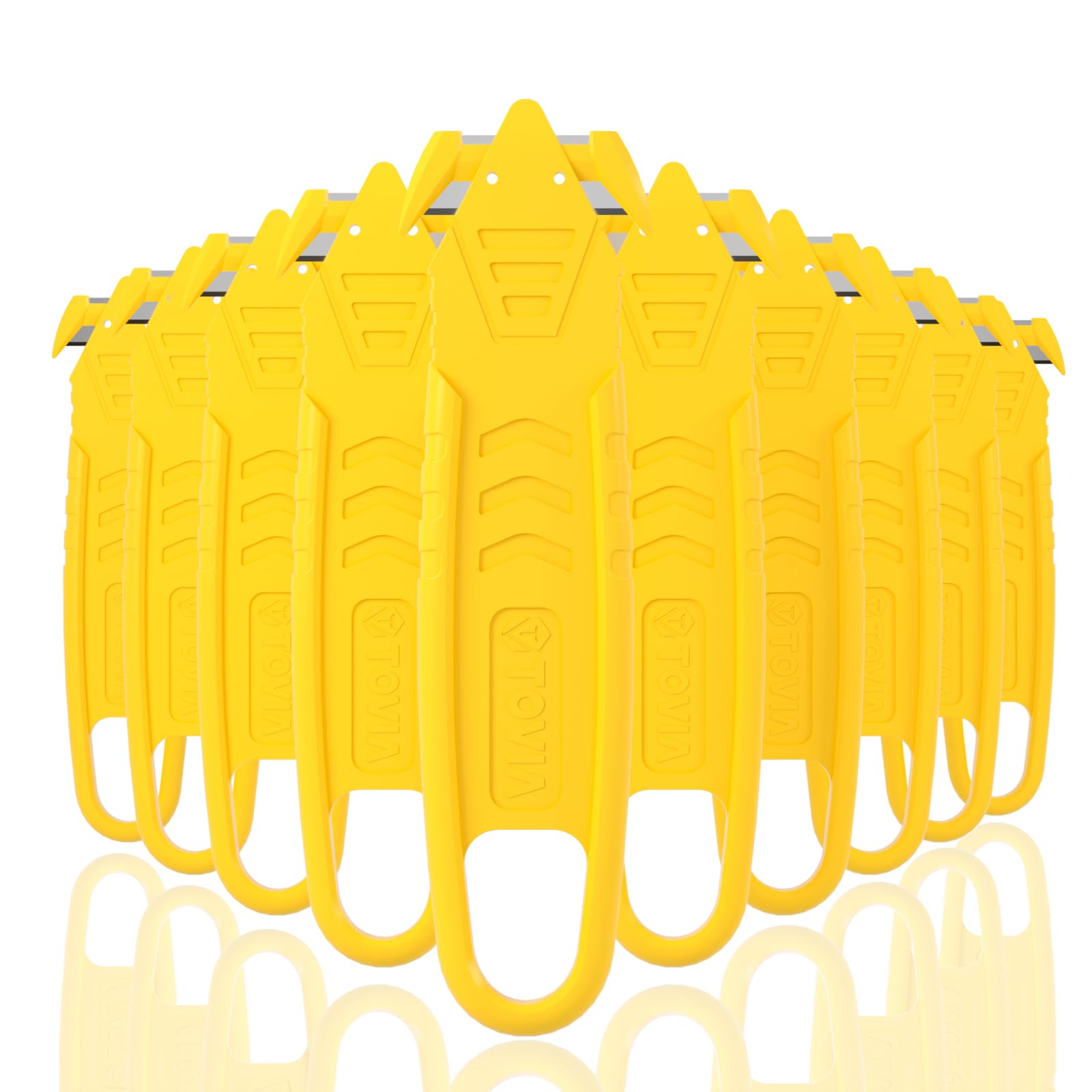 TTOVIA safety box cutter with recessed blade, reducing risk of cuts during packaging.
