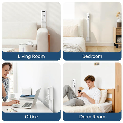 TTTOUAJ outlet extender placed behind sofa for convenient access