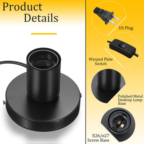 Tuanse 6-foot cord with on/off switch enables flexible lamp placement.