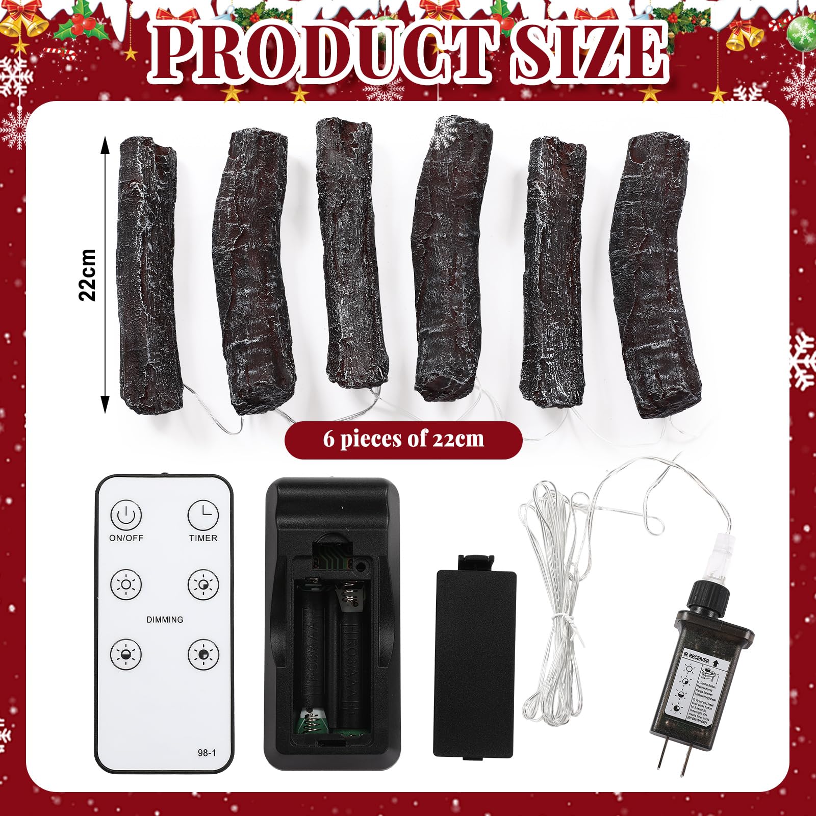 Tuanse LED log with remote control for easy ambiance tuning.