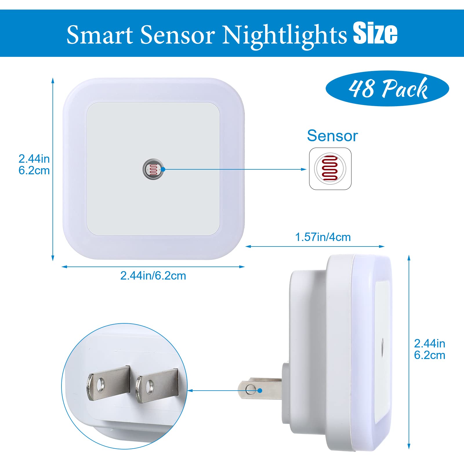 Close-up of the Tuanse night light showing the sensor and energy-efficient operation.