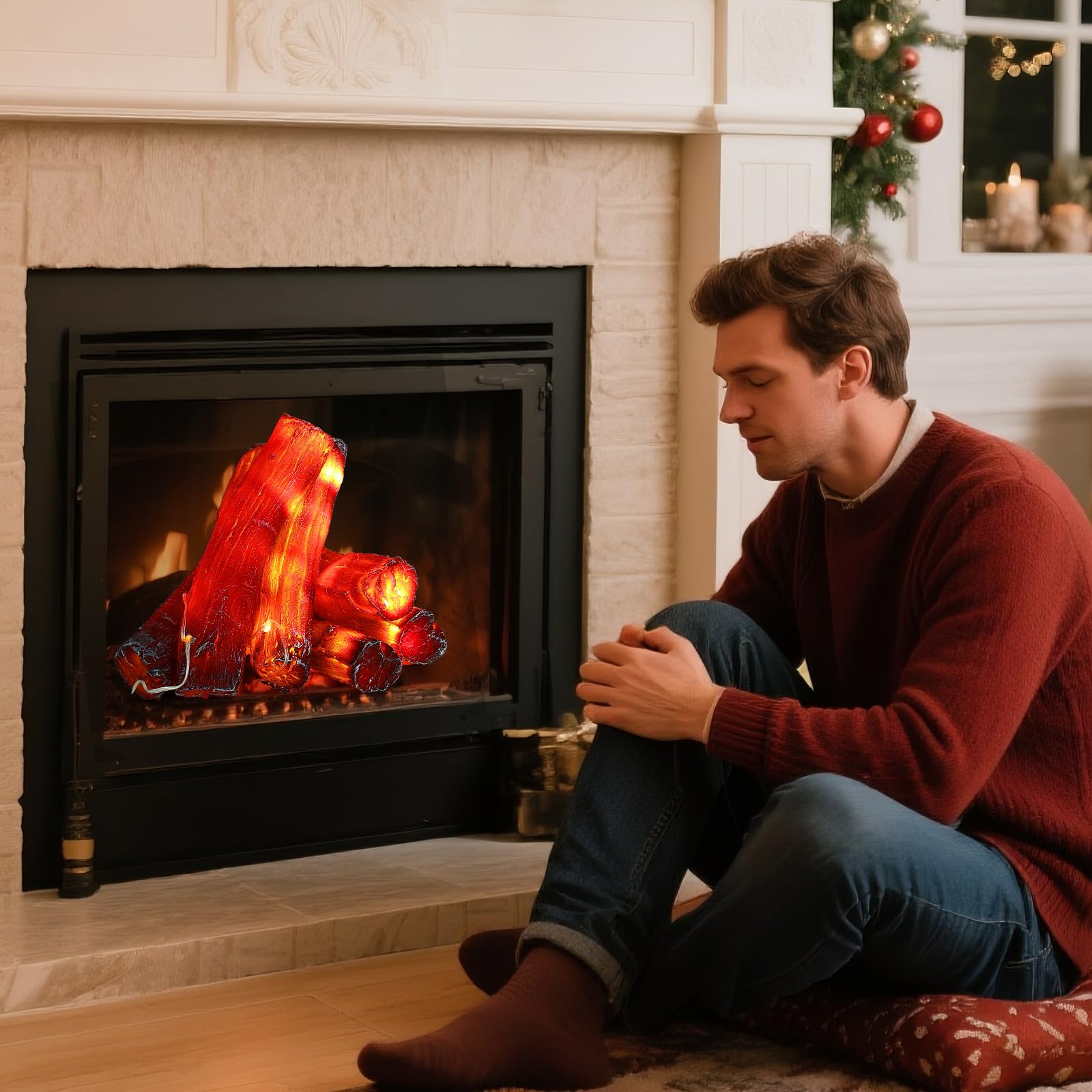 Tuanse resin fire logs offer durable decoration for seasons.