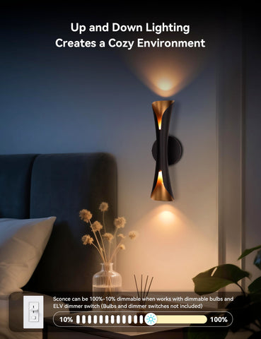 Tubicen black-gold finish aluminum sconce adds durable luxury