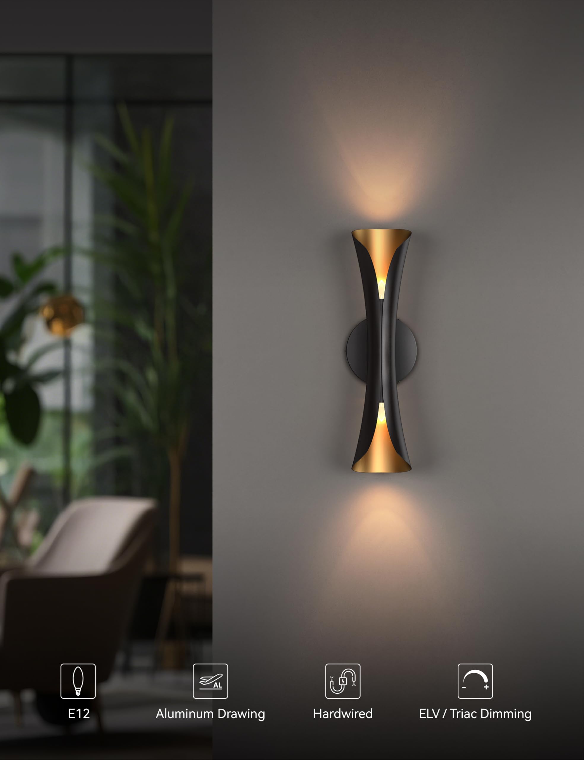 Tubicen ETL-listed indoor sconce for safe home lighting