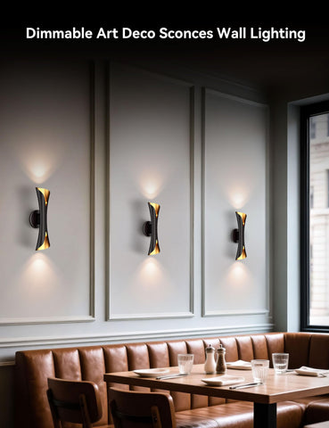 Tubicen indoor sconce lit up bedroom wall for intimate evenings.