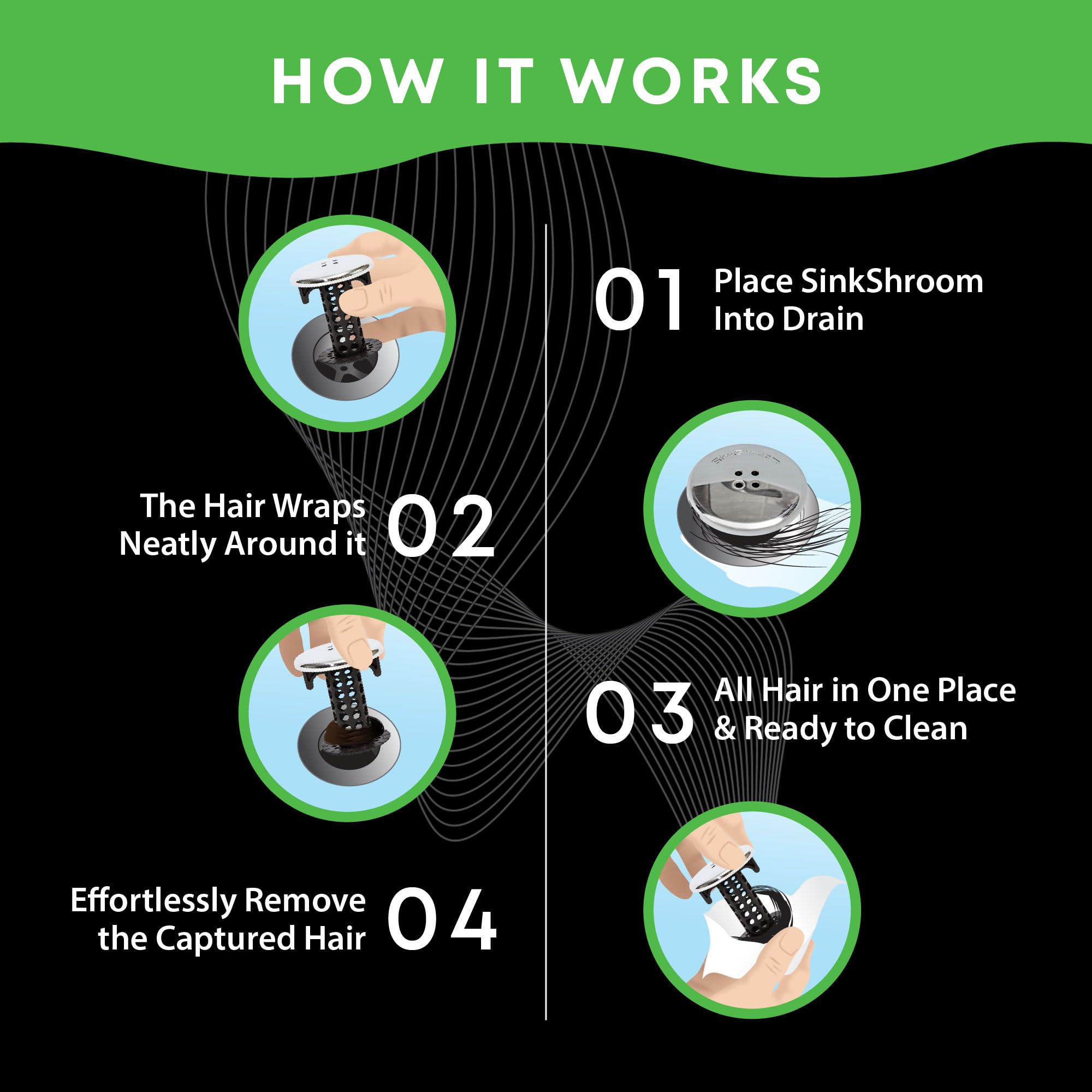 TubShroom Chrome Edition demonstrates improved water flow while catching hair.