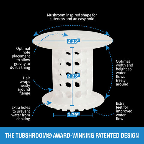 TubShroom stays inside the drain for a neat, unobtrusive look