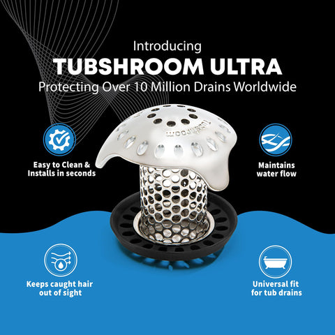 TubShroom Ultra close-up showcasing stainless steel construction