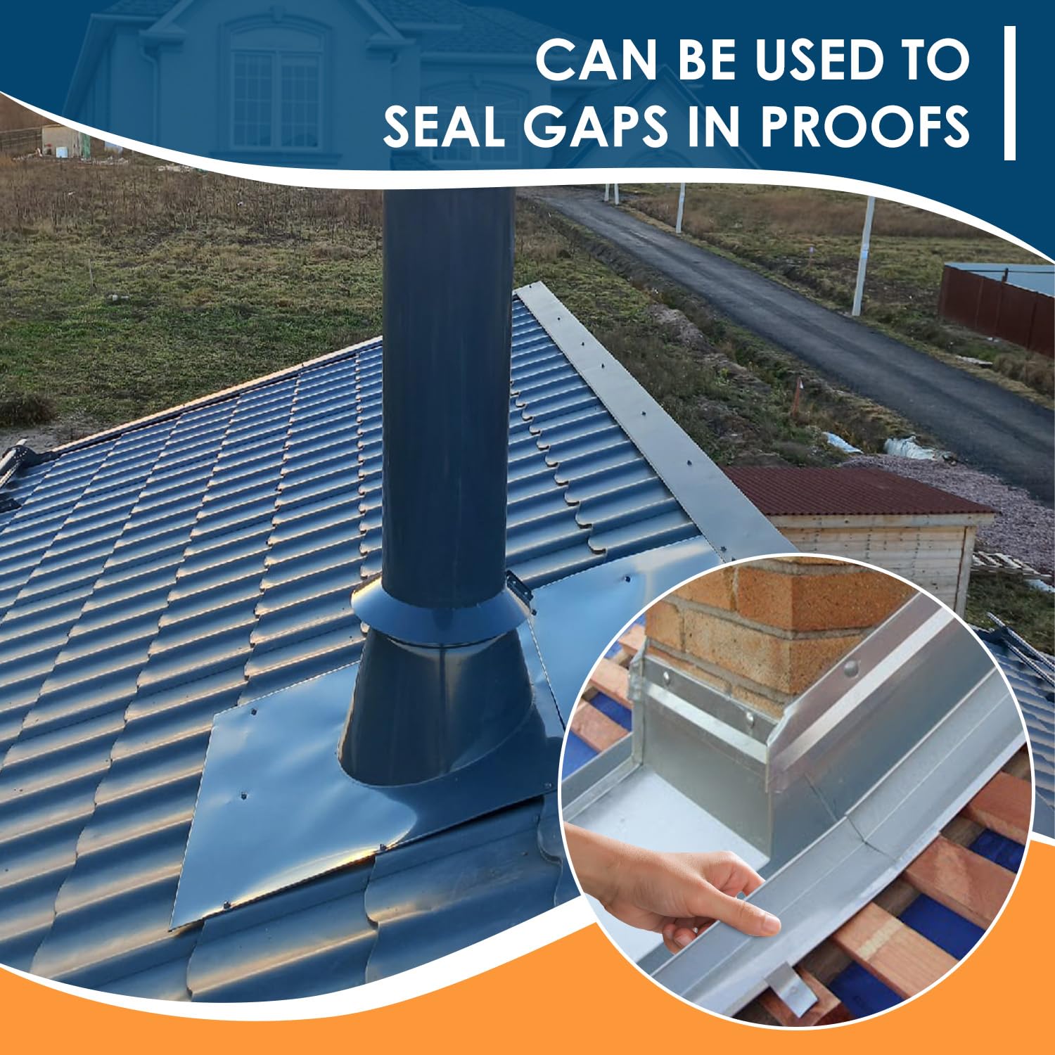 Tubtoken aluminum roll flashing surface close-up highlights rust-resistance and smooth finish