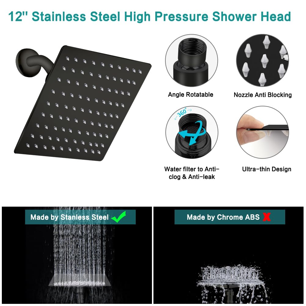Tudoccy 11-inch extension arm adjusts height and angle for comfortable showers.