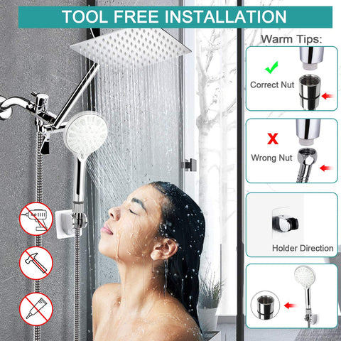 Tudoccy handheld shower with 9 settings, ideal for family bathing and pets