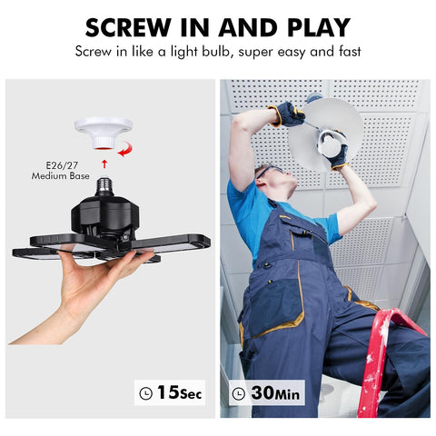 Tudoccy unit uses an E26/E27 base for easy screw-in installation