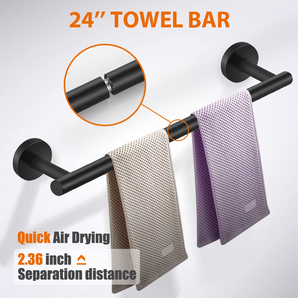 Tudoccy toilet paper holder in matte black for convenient access.