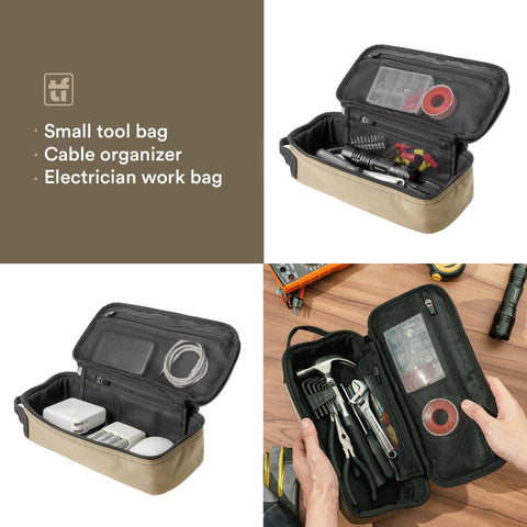 Tufformation tool bag top zipper and carry handle for easy access