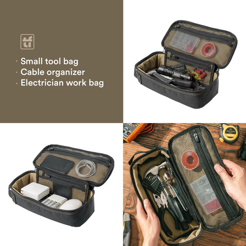 Tufformation tool bag with MOLLE webbing for expandable gear options
