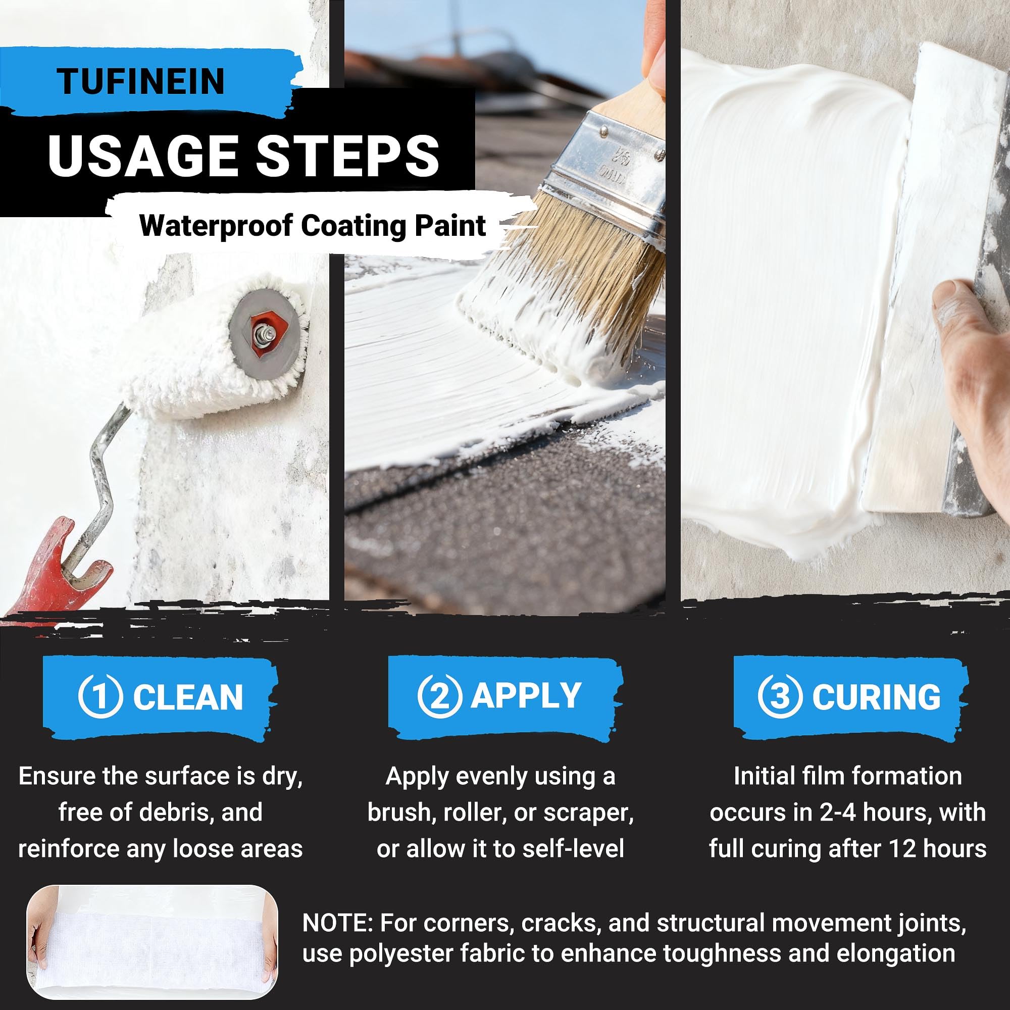 Tufinein gutter sealant stops leaks and water intrusion