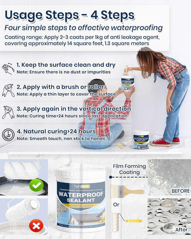 TUFINEIN clear sealant being rolled for even coating coverage