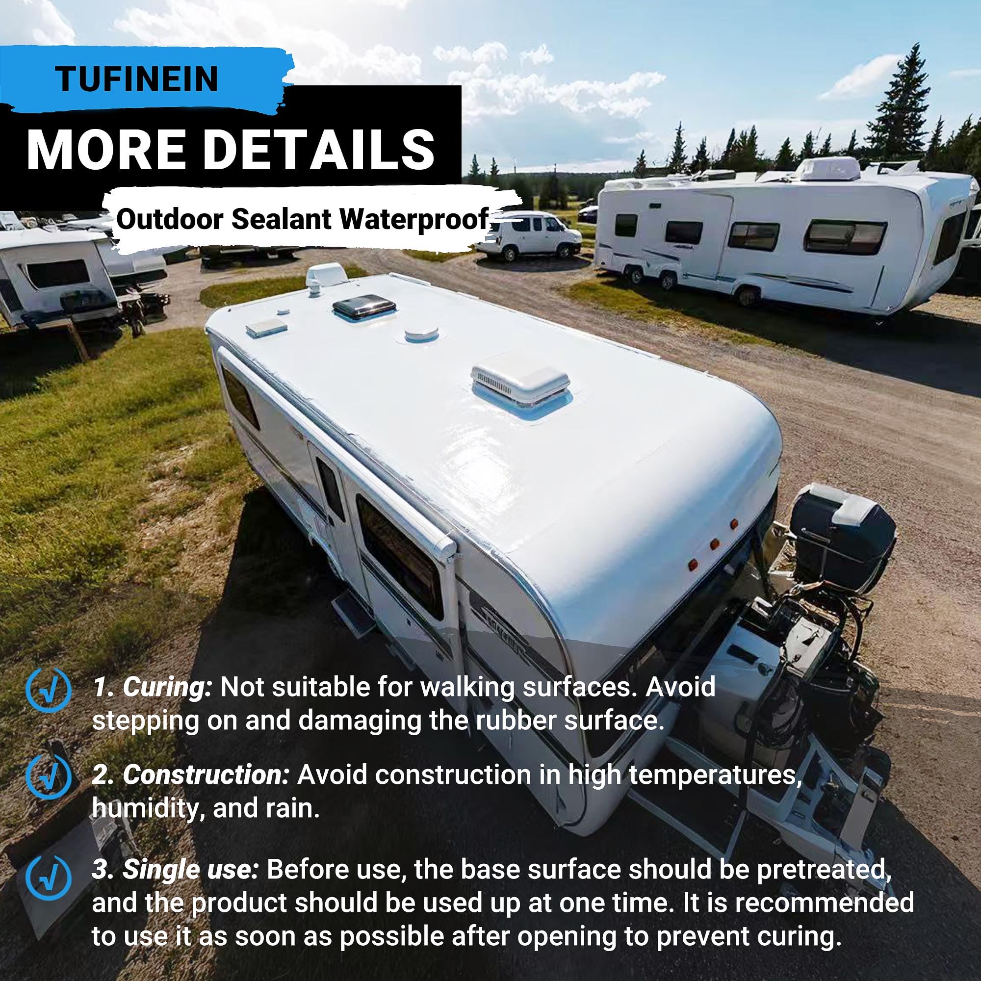 Tufinein interior and exterior sealant remains flexible on multiple surfaces