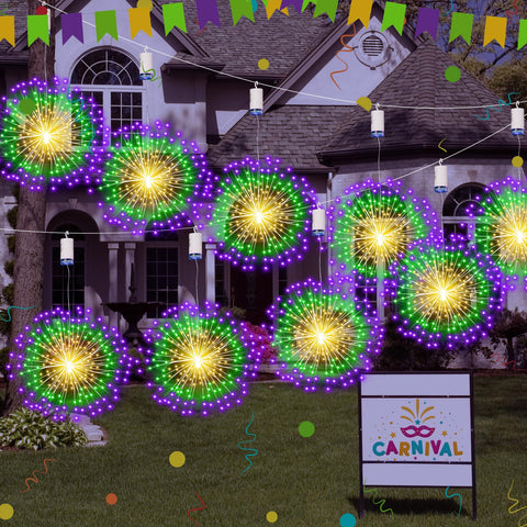 Tujoe Mardi Gras firework light IP67 outdoor-ready decoration