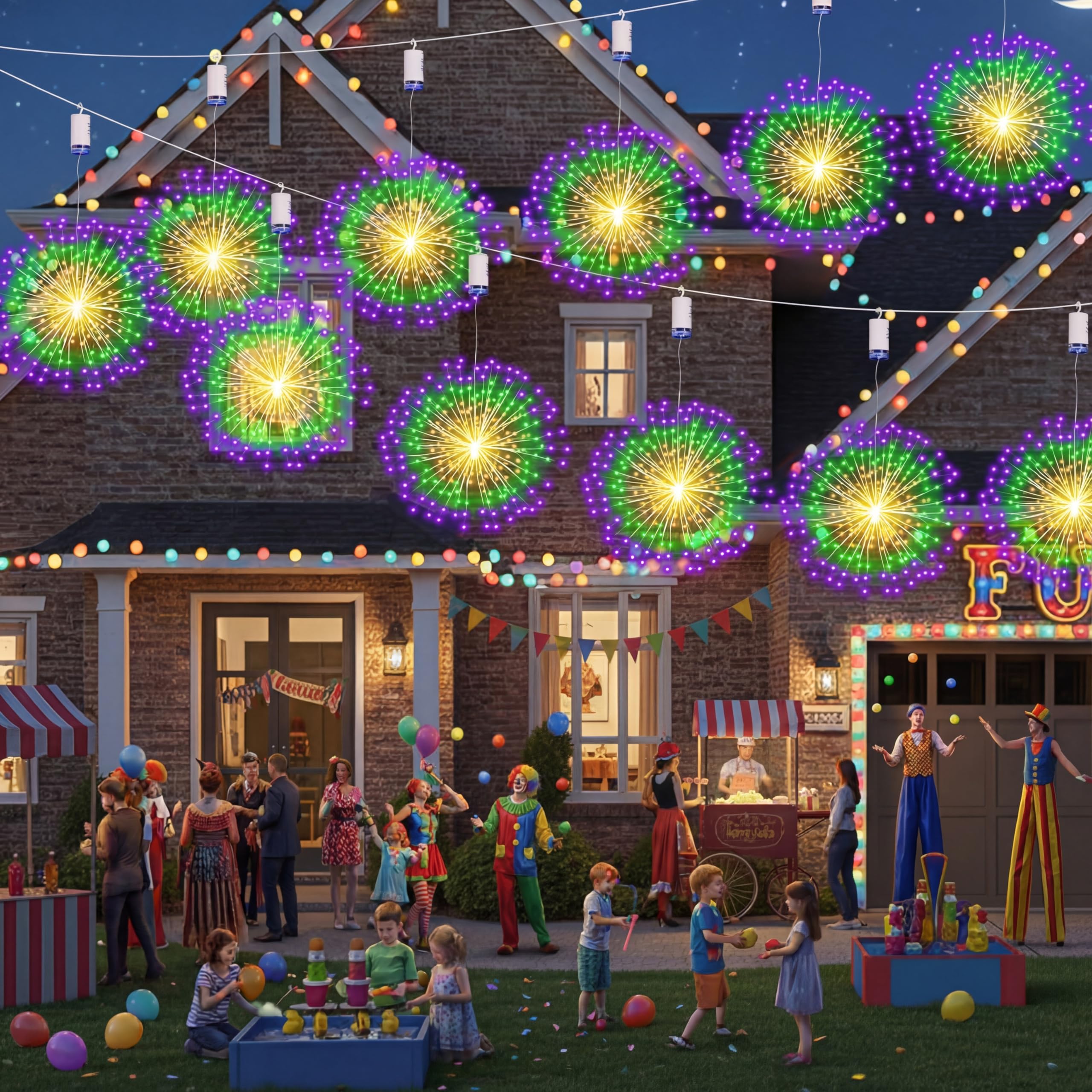 Tujoe Mardi Gras firework light in purple sphere for carnival vibe