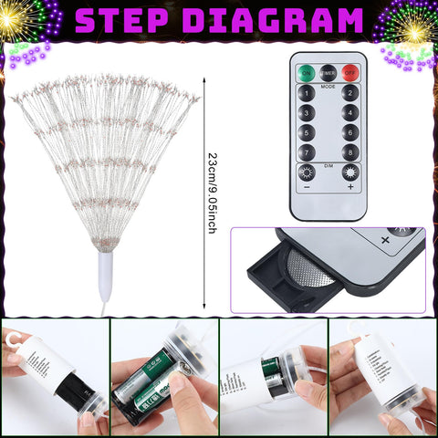 Tujoe Mardi Gras firework light remote control setup for easy operation