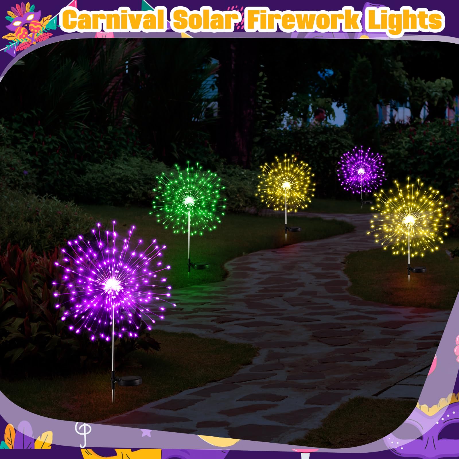 Tujoe waterproof sparkler lights resist rain for year-round outdoor charm.