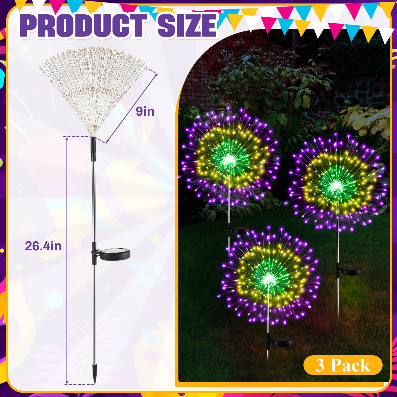 Six-piece Tujoe set allows DIY fireworks shapes for garden decor.