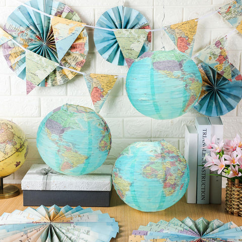 Tujoe World Map triangle flags 13x15cm brighten displays and easy to arrange