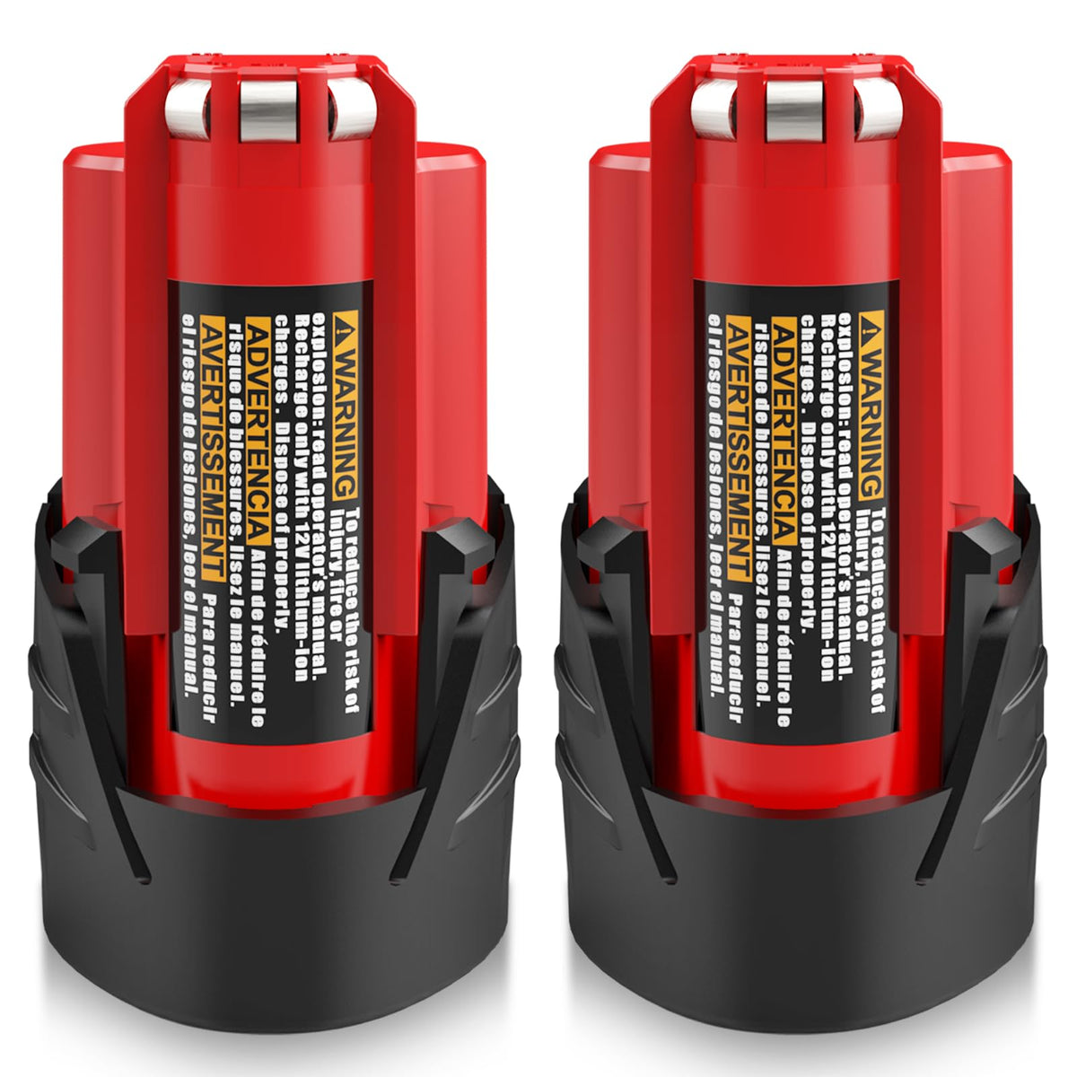 TUKOPK 12V 4000mAh battery pack front view for Milwaukee compatibility, ready for long tool runs