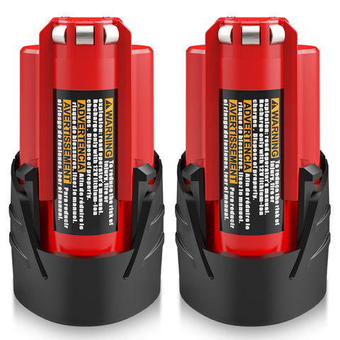 TUKOPK 12V 4000mAh battery pack front view for Milwaukee compatibility, ready for long tool runs