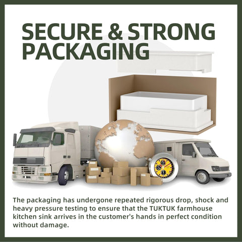 Secure packaging ensures the sink arrives in pristine condition