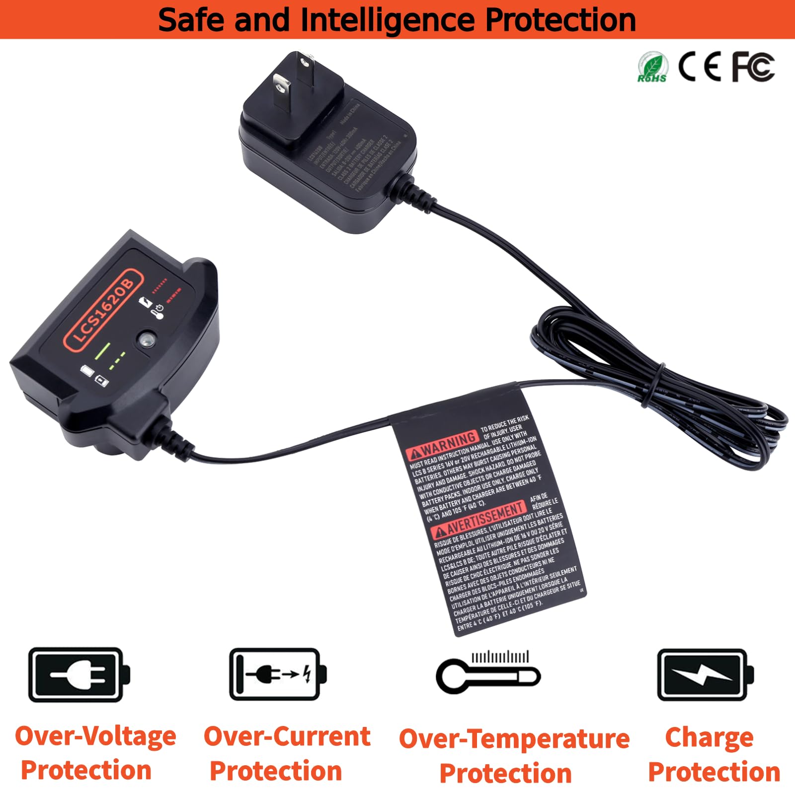 Tulepowceeng LCS1620B compatibility with Black & Decker 20V/12V packs.