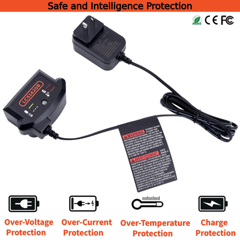 Tulepowceeng LCS1620B compatibility with Black & Decker 20V/12V packs.