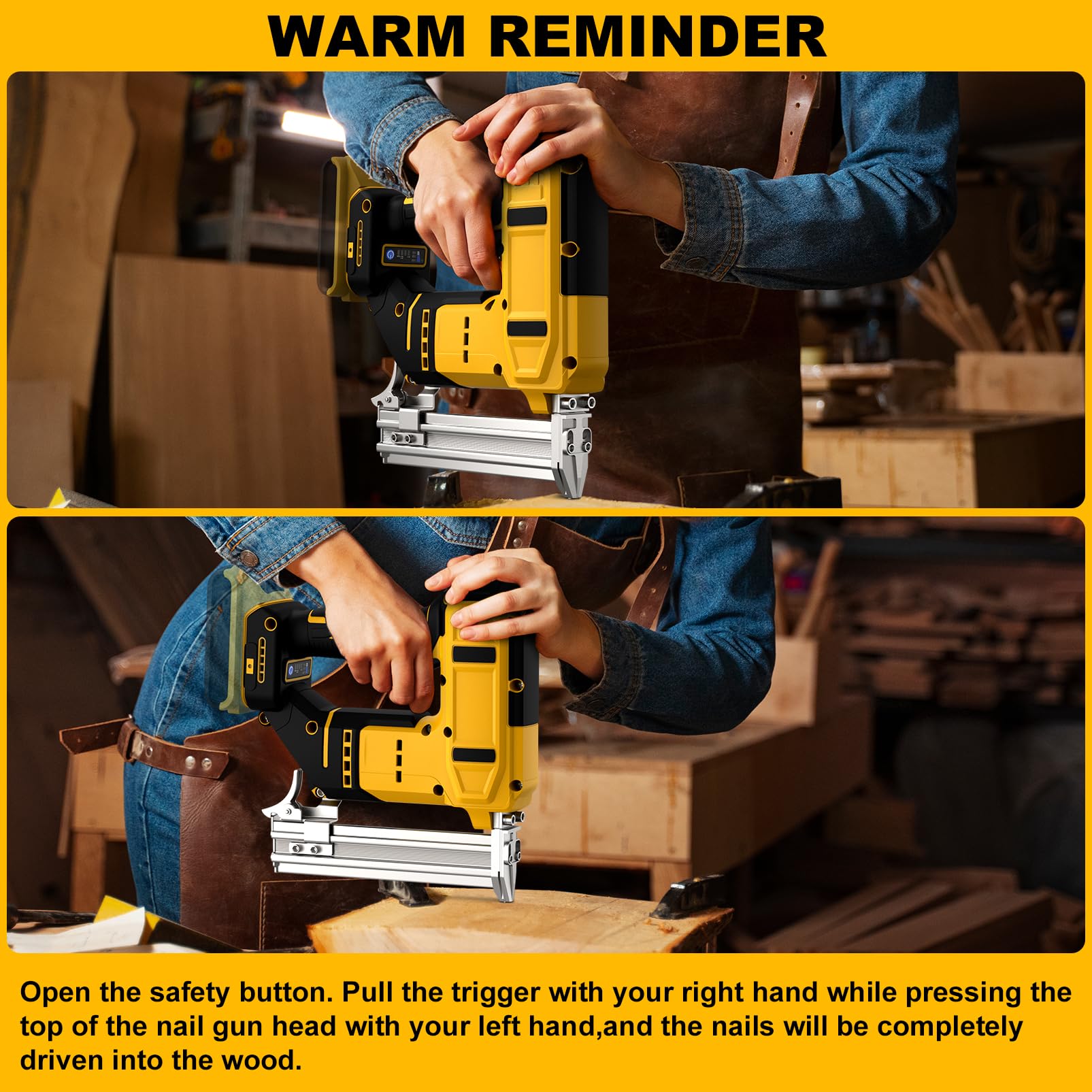 Tulukye 2-in-1 nail and staple gun ideal for upholstery and cabinetry projects.