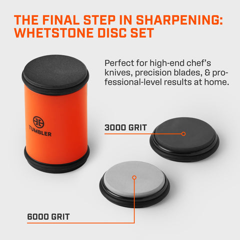 Tumbler Pro whetstones no water required for simple, mess-free sharpening