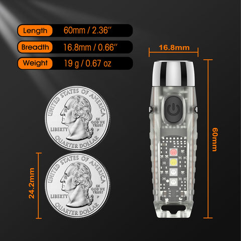 TUNENGE S12Plus compact keychain size fits on hats or bags