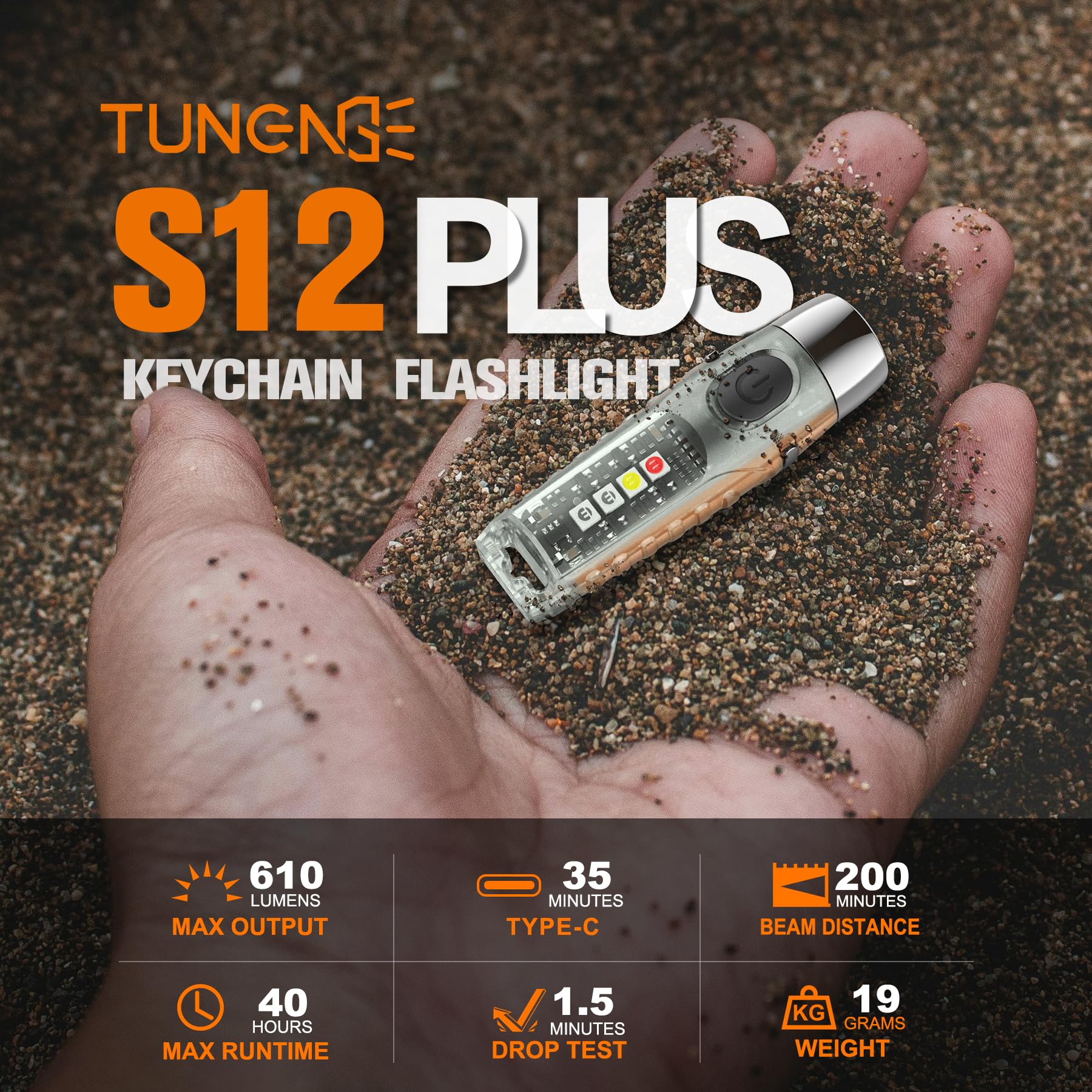 TUNENGE S12Plus with USB-C recharge offers quick top-up during outdoor adventures
