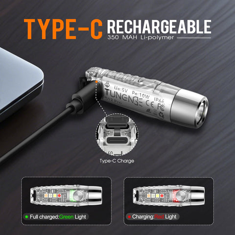 TUNENGE S12Pro 365nm UV mode enables surface inspection for notes and stains.