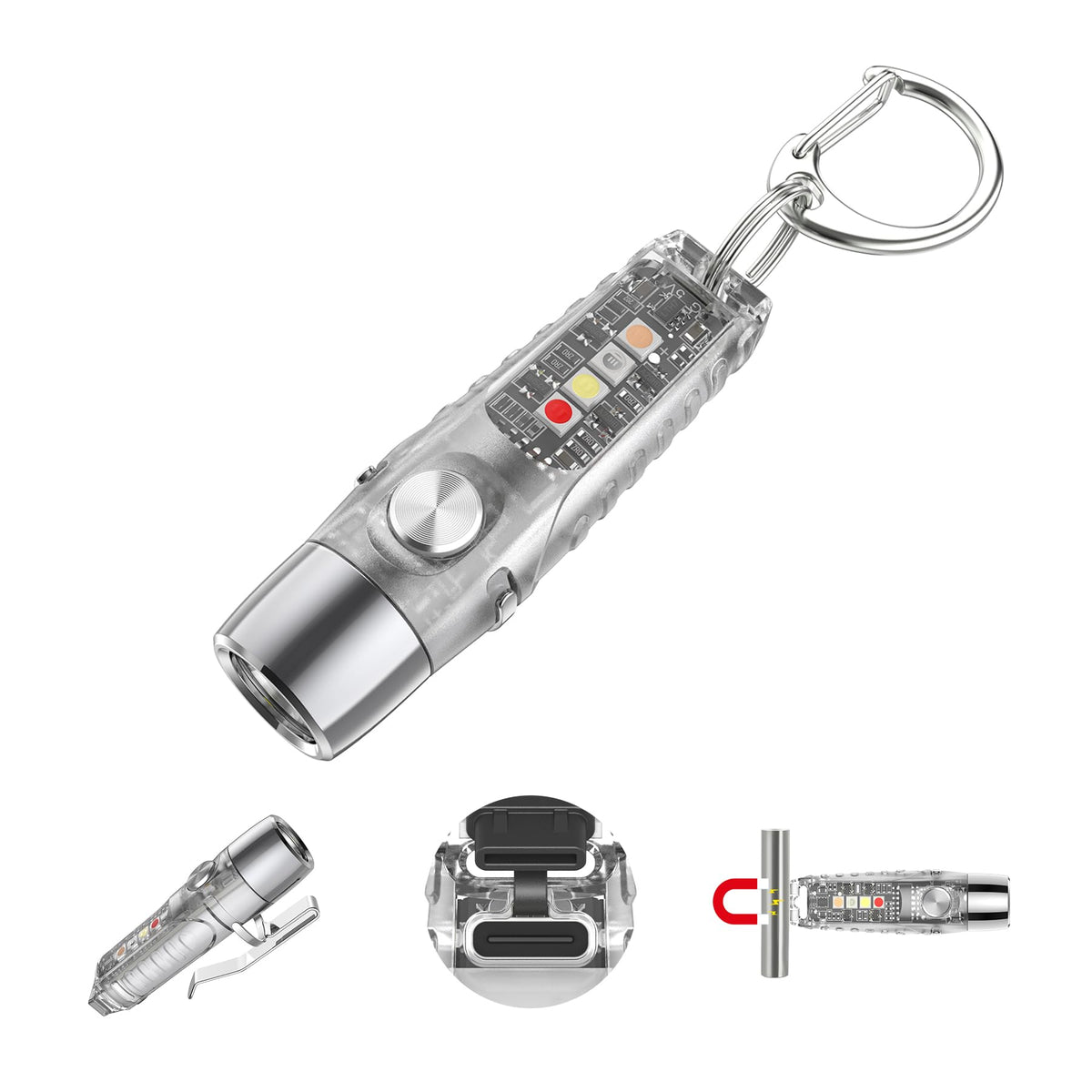 TUNENGE S12Pro keychain flashlight front view highlights portability for everyday carry.