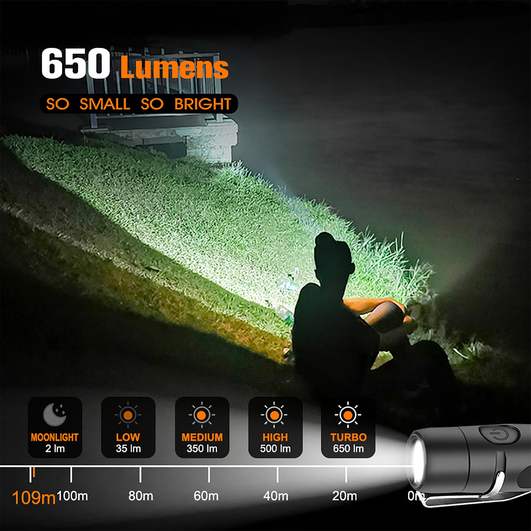 TUNENGE S15 ultra-compact pocket size with clip for easy carry.
