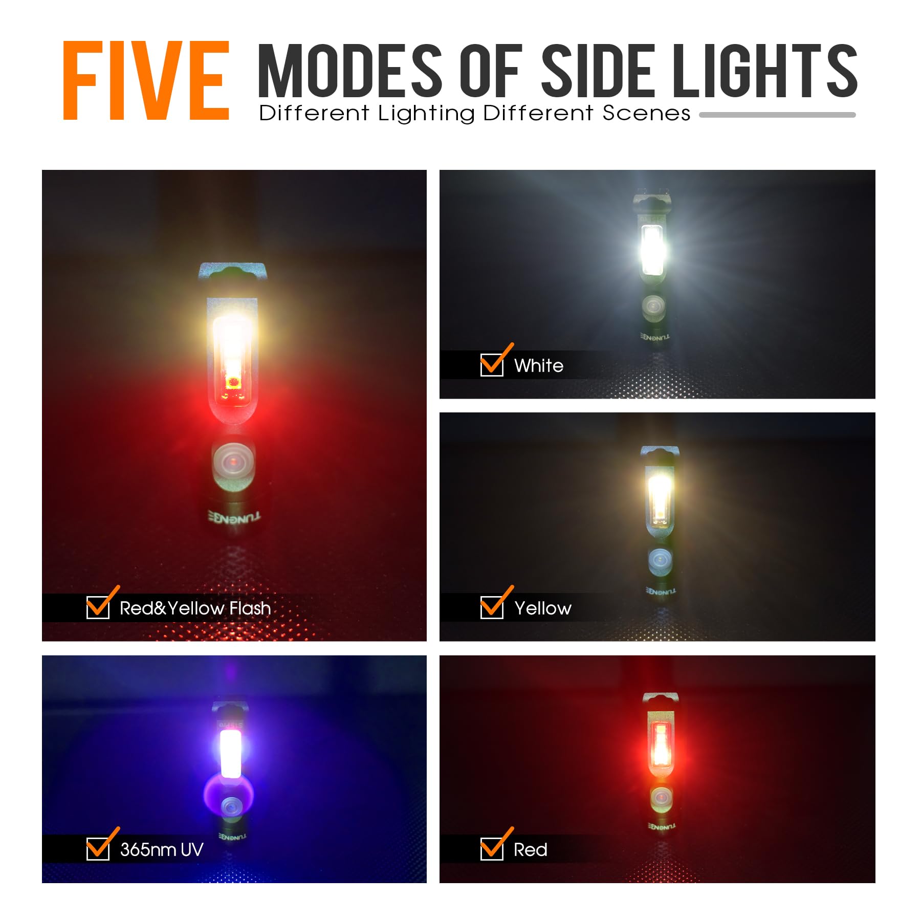 TUNENGE S15Pro army green COB side lights for tent reading.