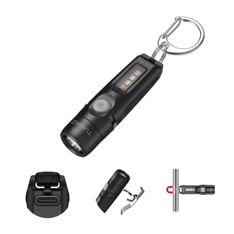 TUNENGE S15Pro keychain flashlight with 750-lumen beam for outdoor use