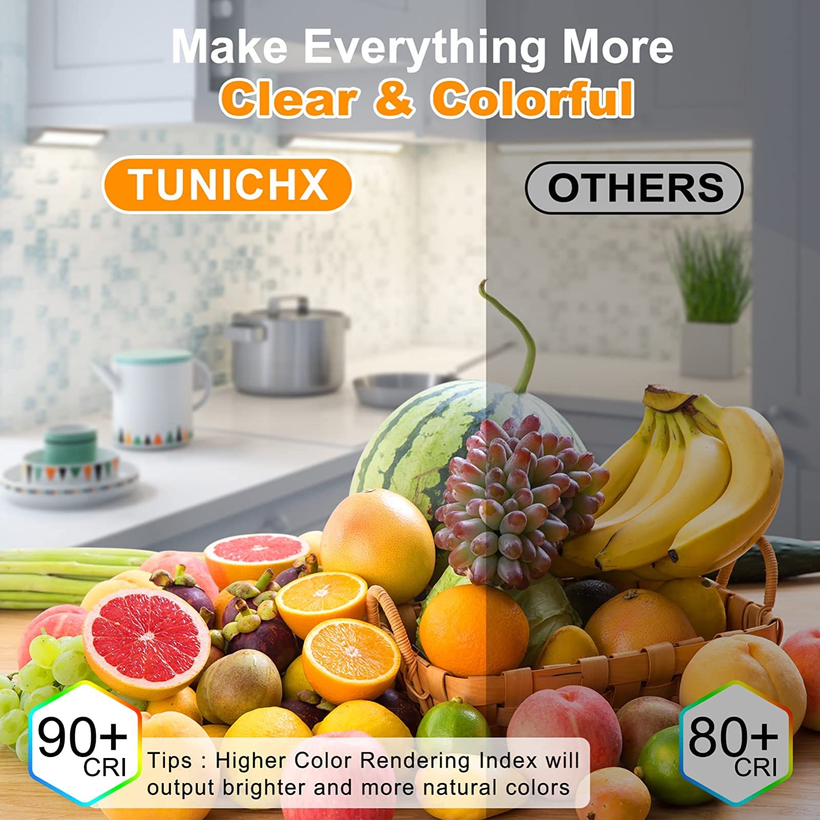 Dimmable TUNICHX COB LED strip compatible with a dimmer to adjust brightness