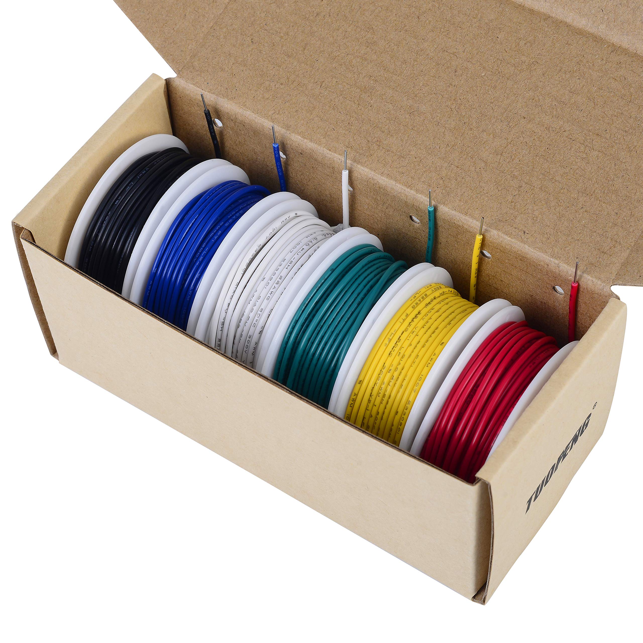 TUOFENG 16 AWG green solid wire with tinned copper conductor supports durable projects