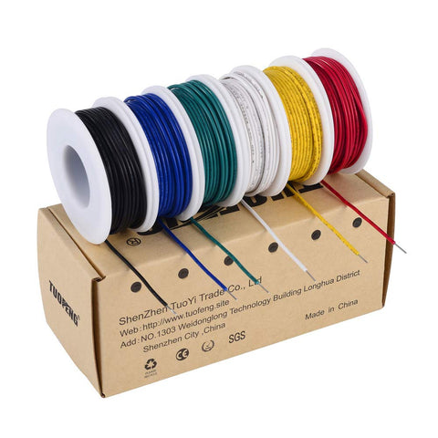 TUOFENG 18 AWG solid wire green reel for tidy circuitry and secure terminations
