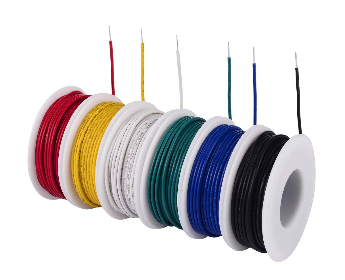 TUOFENG 18 AWG solid wire yellow reel for color-coded wiring and testing