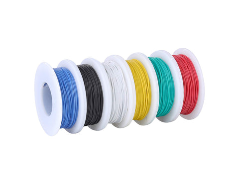 TUOFENG 30AWG yellow silicone wire; bright color coding for easy circuit identification.