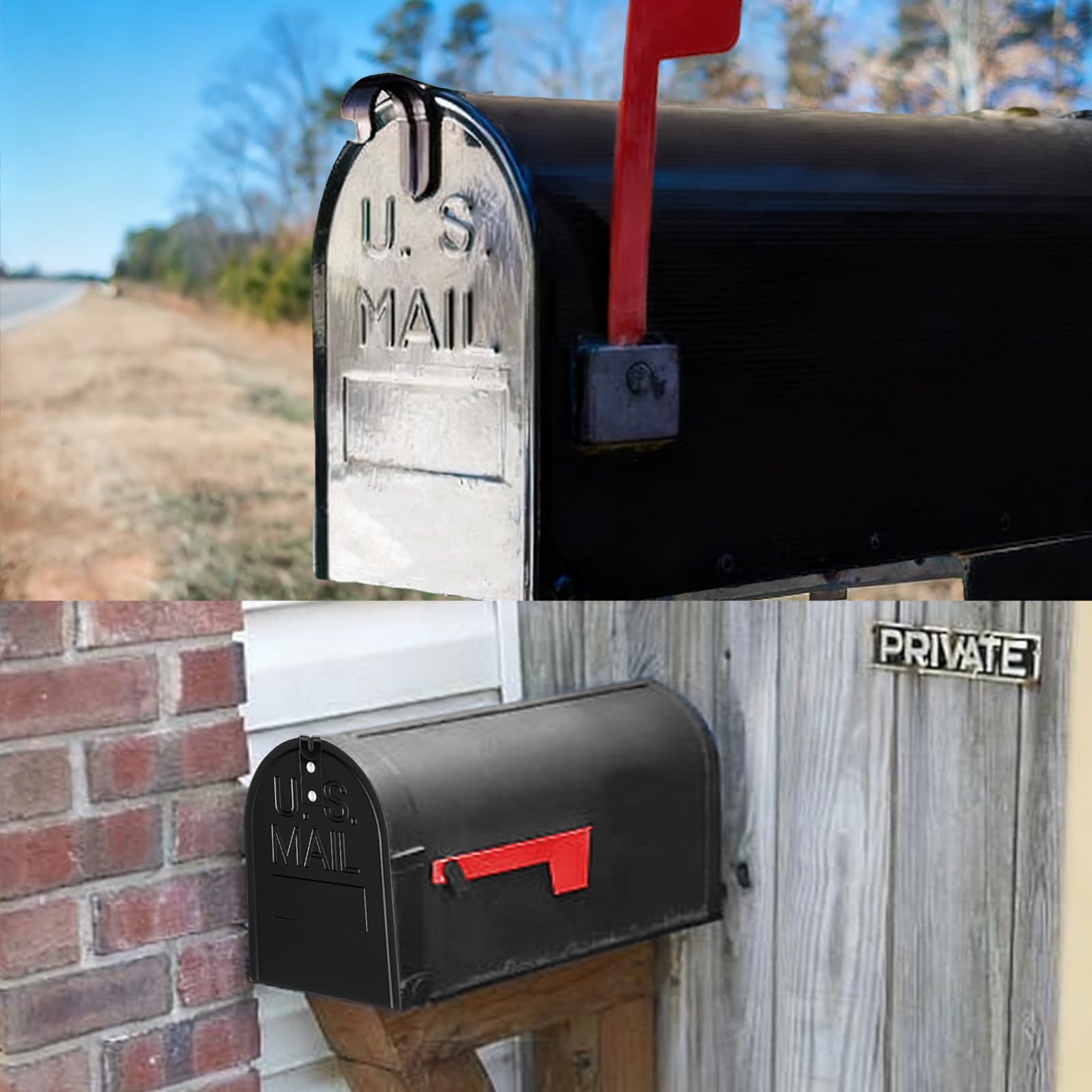 tuoletu mailbox door black powder-coated finish resists rust