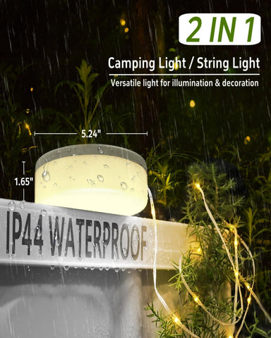 TuoPuLife 150 LED warm white glow brightens outdoor spaces.