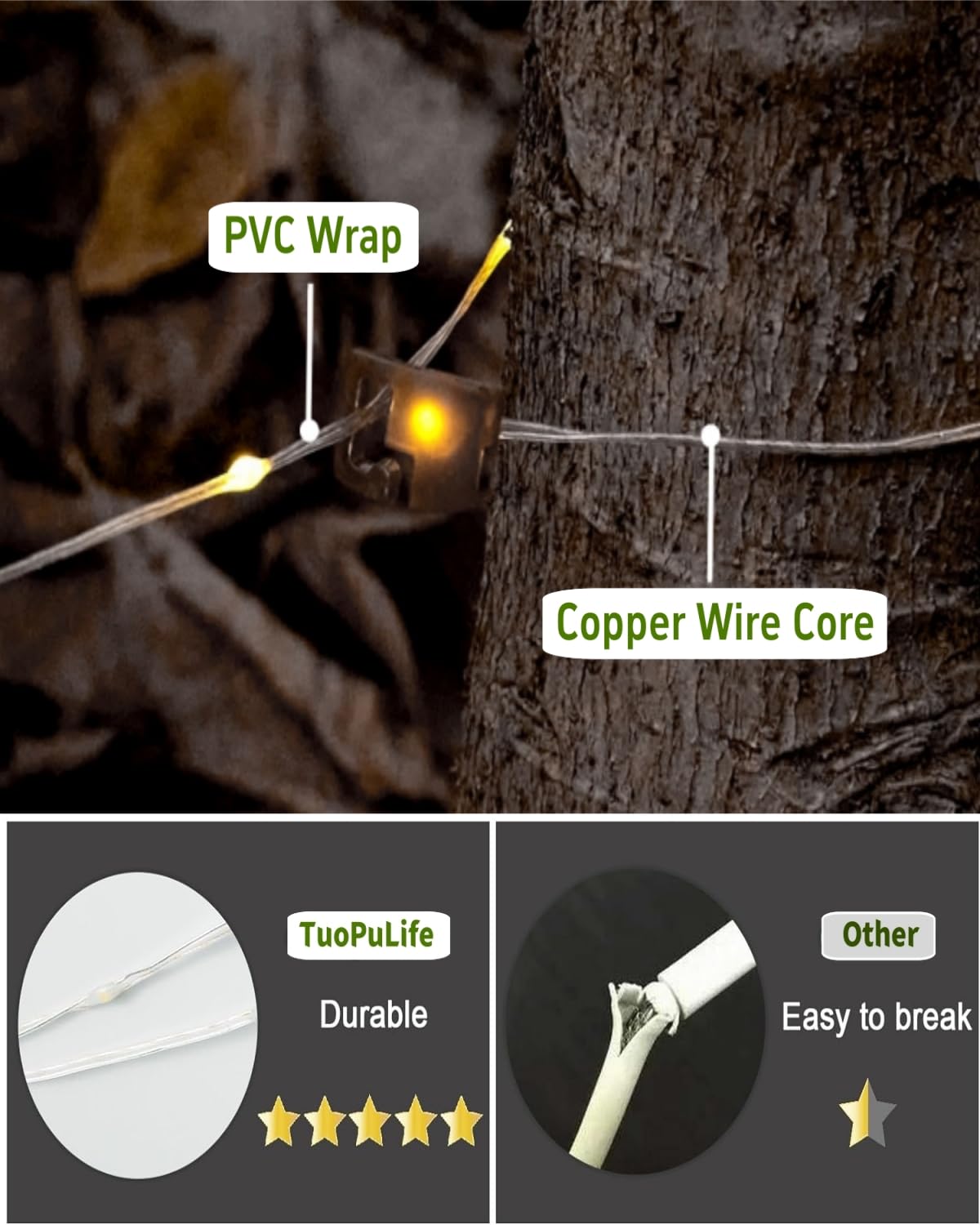 TuoPuLife adjustable brightness and modes for mood lighting outdoors.